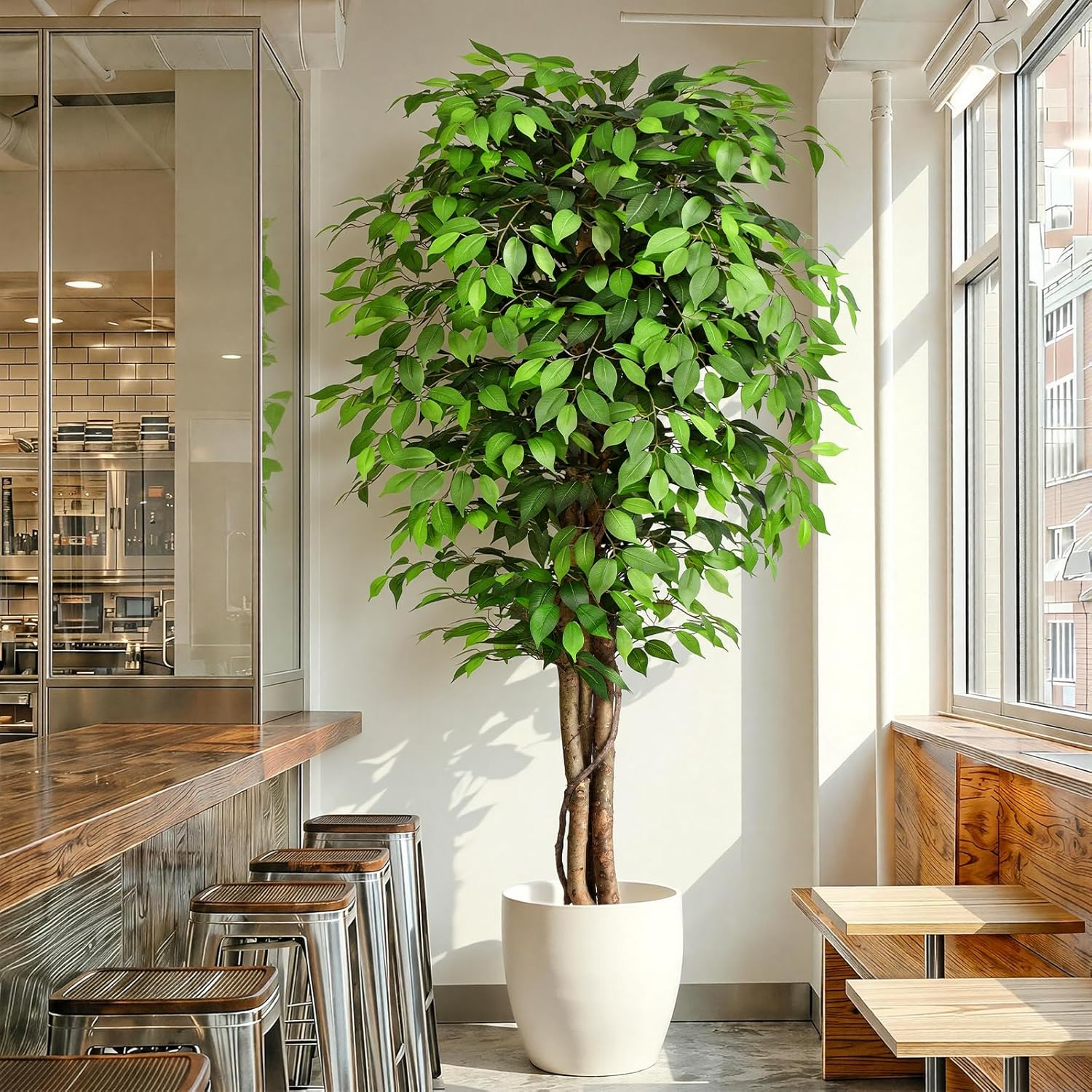 Ficus Lyrata Tree - Arbre de ficus artificiel réaliste avec