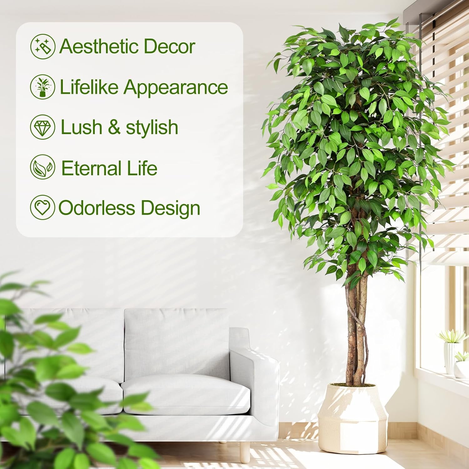 Arbre de ficus artificiel réal - Ficus Lyrata Tree avis et prix